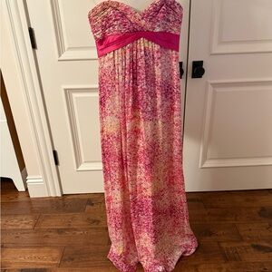BCBG Floral Strapless Maxi Dress Size 04